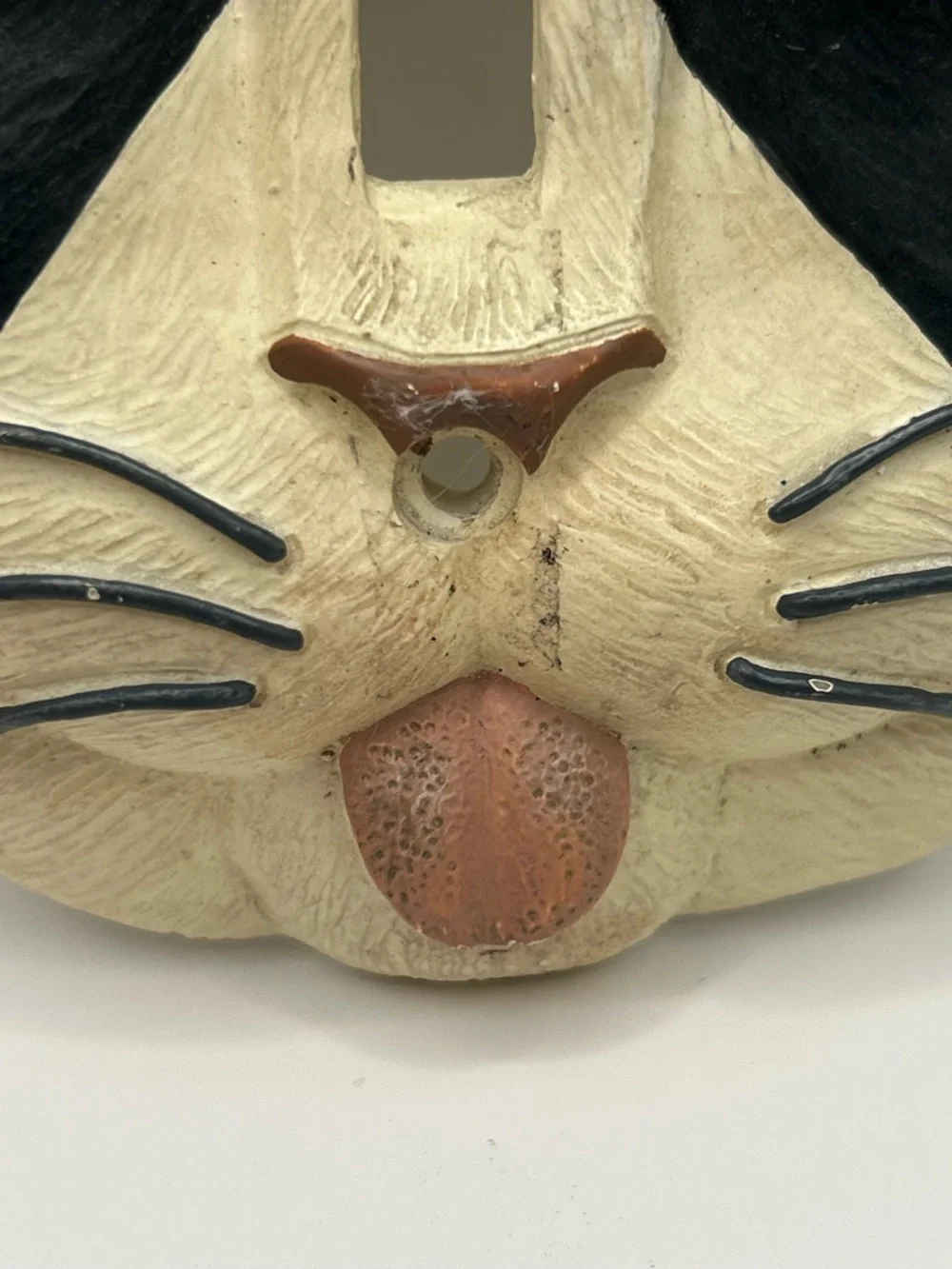 Decorative Cat Face Wall light switch Plaque - Black and Cream